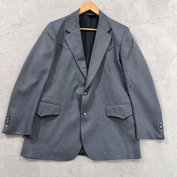 VTG PANHANDLE Jacket Men's 38R Slim Western Sport‎ Coat Dacroy Poly USA Made - Picture 1 of 14